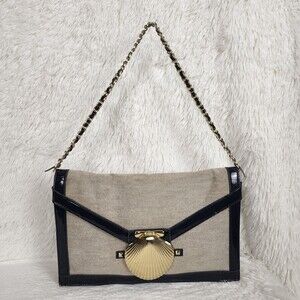 Felix Rey Target Nautical Sea Shell Shoulder Bag Clutch Chain Navy Blue